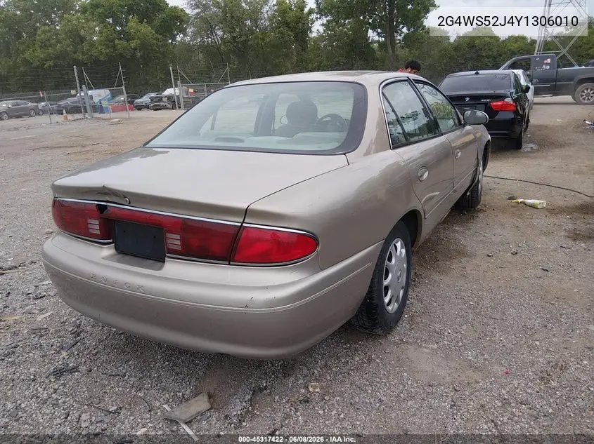 2000 Buick Century Custom VIN: 2G4WS52J4Y1306010 Lot: 45317422