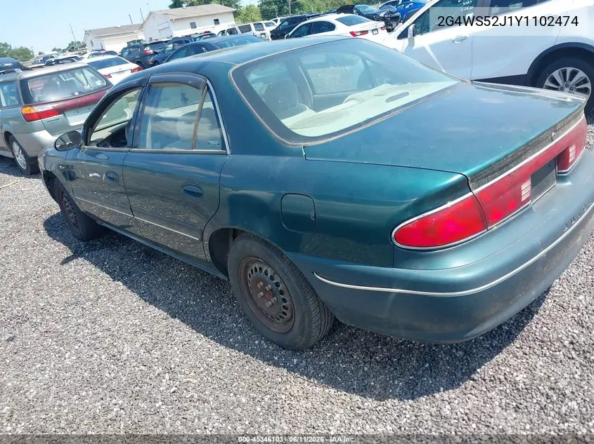 2000 Buick Century Custom VIN: 2G4WS52J1Y1102474 Lot: 45346103