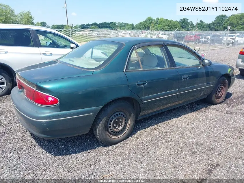 2000 Buick Century Custom VIN: 2G4WS52J1Y1102474 Lot: 45346103