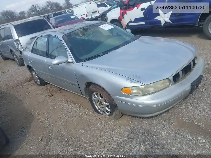 2001 Buick Century Custom VIN: 2G4WS52J511100720 Lot: 44387111