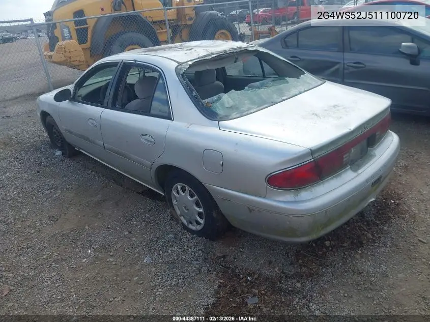 2001 Buick Century Custom VIN: 2G4WS52J511100720 Lot: 44387111