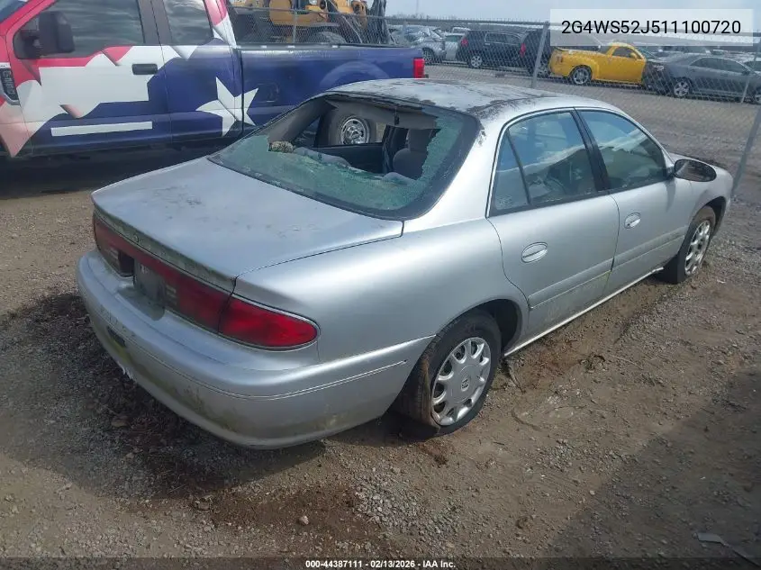 2001 Buick Century Custom VIN: 2G4WS52J511100720 Lot: 44387111