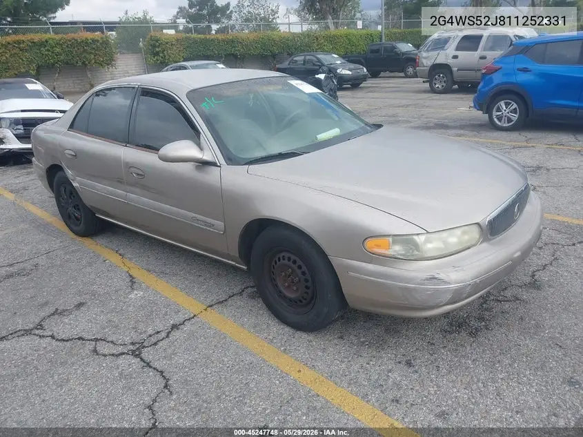 2001 Buick Century Custom VIN: 2G4WS52J811252331 Lot: 45247748