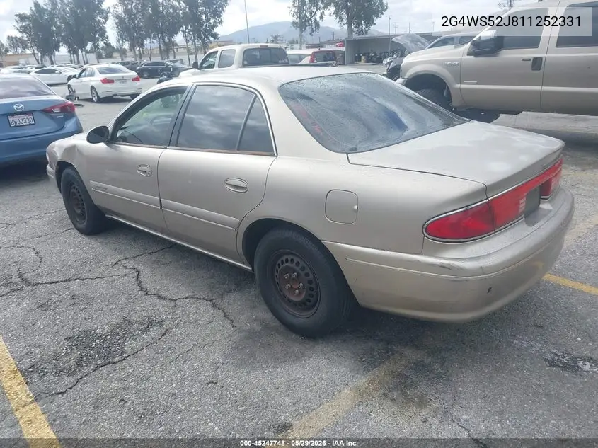 2001 Buick Century Custom VIN: 2G4WS52J811252331 Lot: 45247748