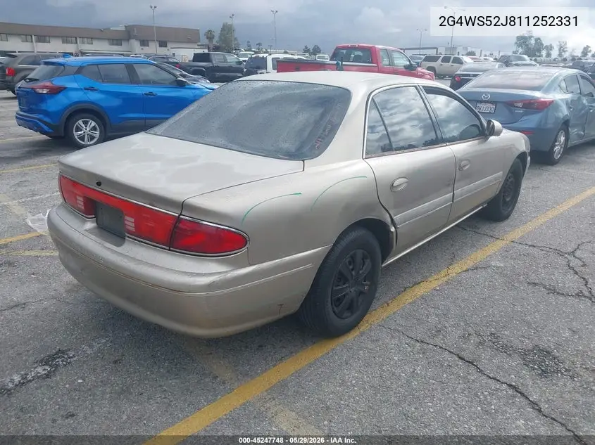 2001 Buick Century Custom VIN: 2G4WS52J811252331 Lot: 45247748