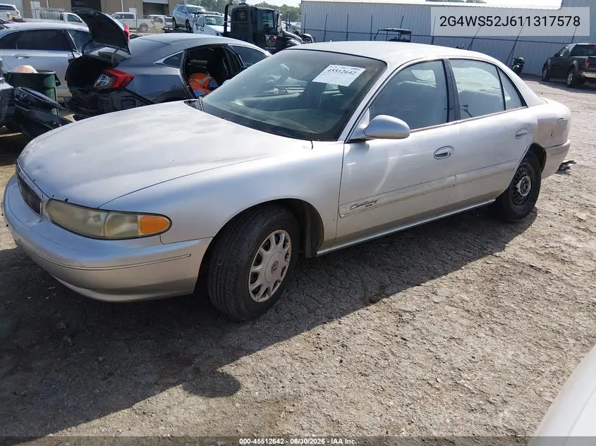2001 Buick Century Custom VIN: 2G4WS52J611317578 Lot: 45512642