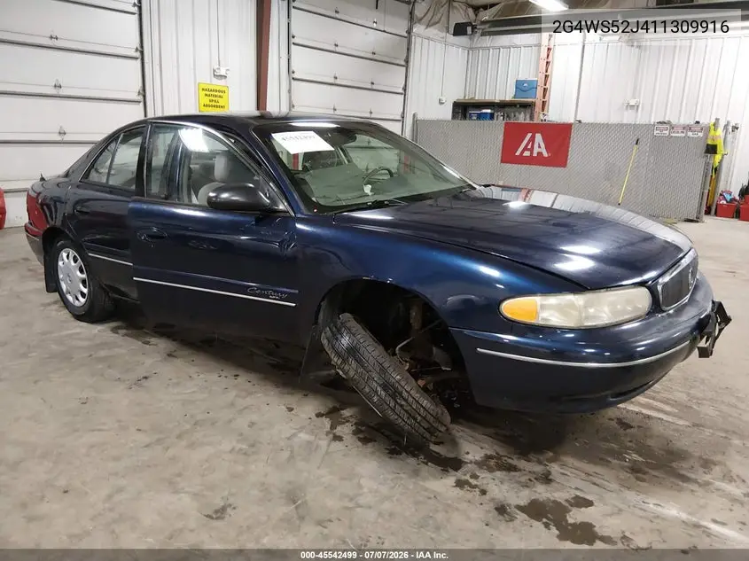 2001 Buick Century Custom VIN: 2G4WS52J411309916 Lot: 45542499