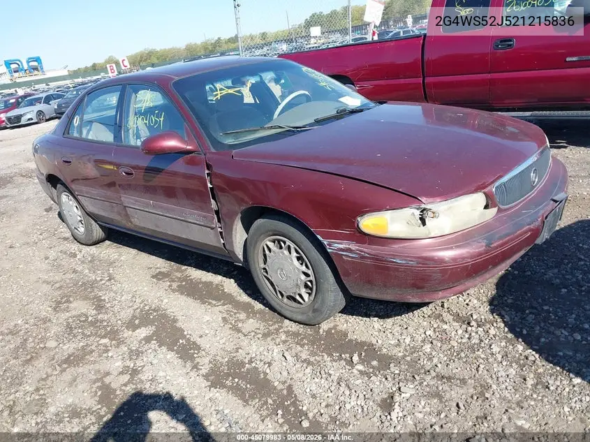 2002 Buick Century Custom VIN: 2G4WS52J521215836 Lot: 45079983