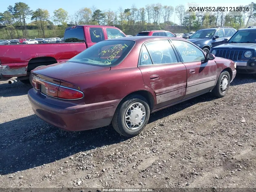 2002 Buick Century Custom VIN: 2G4WS52J521215836 Lot: 45079983