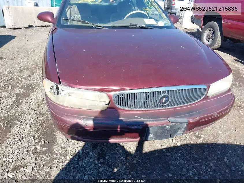 2002 Buick Century Custom VIN: 2G4WS52J521215836 Lot: 45079983