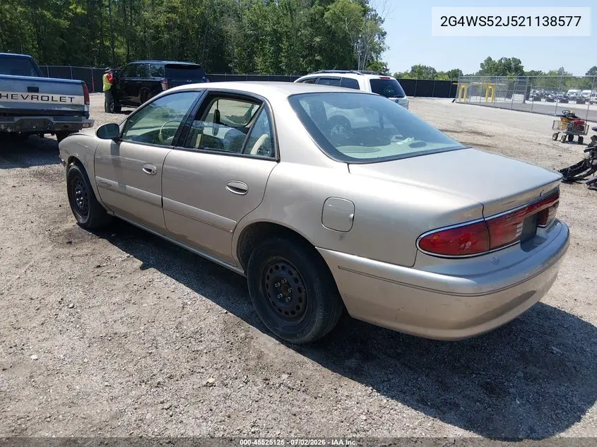 2002 Buick Century Custom VIN: 2G4WS52J521138577 Lot: 45525125