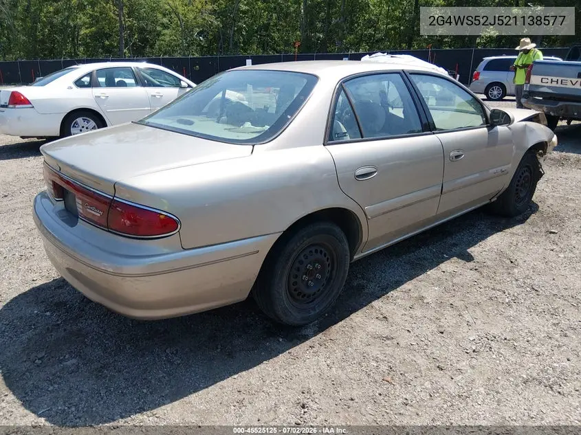 2002 Buick Century Custom VIN: 2G4WS52J521138577 Lot: 45525125