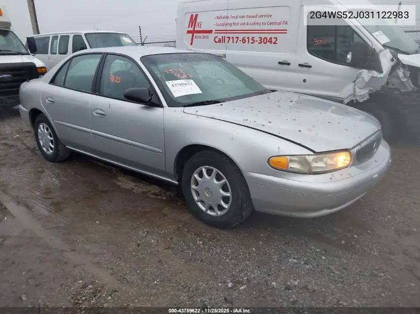 2003 Buick Century Custom VIN: 2G4WS52J031122983 Lot: 43789622