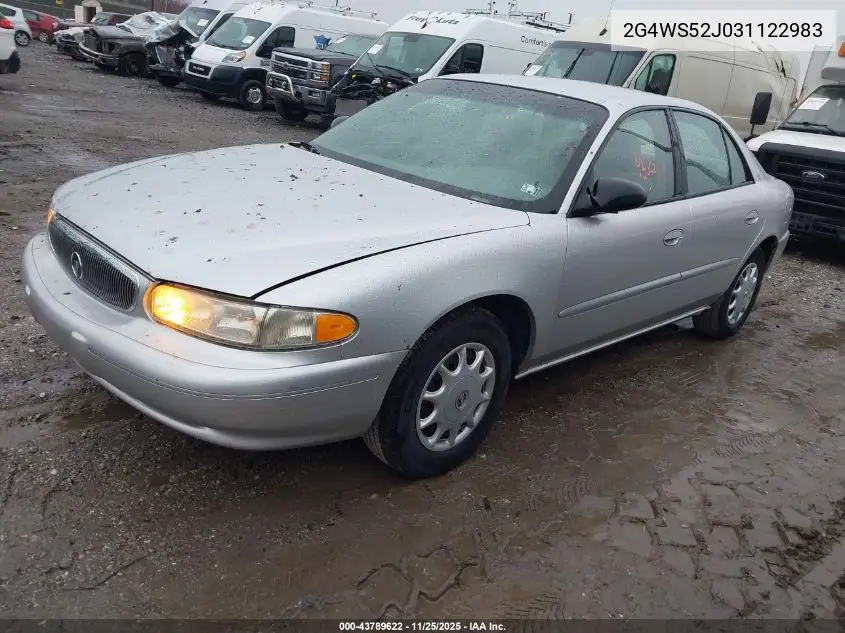2003 Buick Century Custom VIN: 2G4WS52J031122983 Lot: 43789622