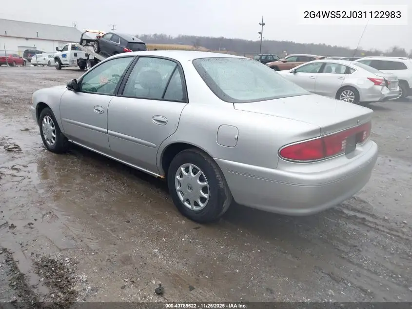 2003 Buick Century Custom VIN: 2G4WS52J031122983 Lot: 43789622