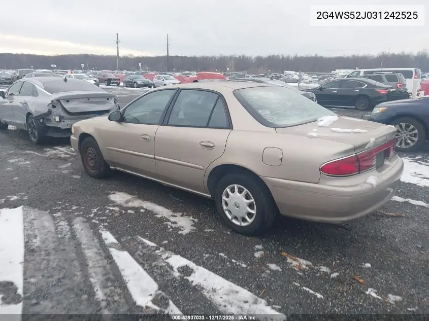 2003 Buick Century Custom VIN: 2G4WS52J031242525 Lot: 43937033
