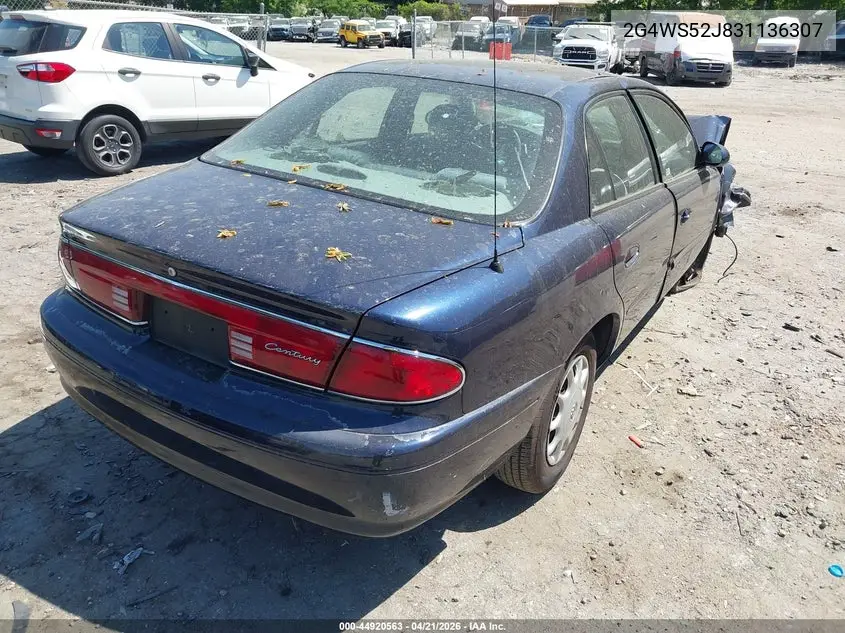 2003 Buick Century Custom VIN: 2G4WS52J831136307 Lot: 44920563
