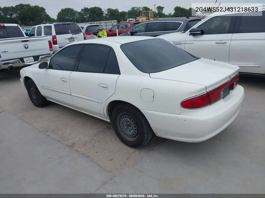 2003 Buick Century Custom VIN: 2G4WS52J431218633 Lot: 45075278