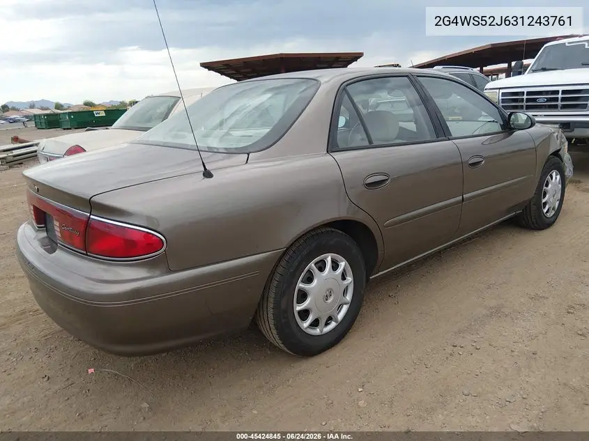 2003 Buick Century Custom VIN: 2G4WS52J631243761 Lot: 45424845