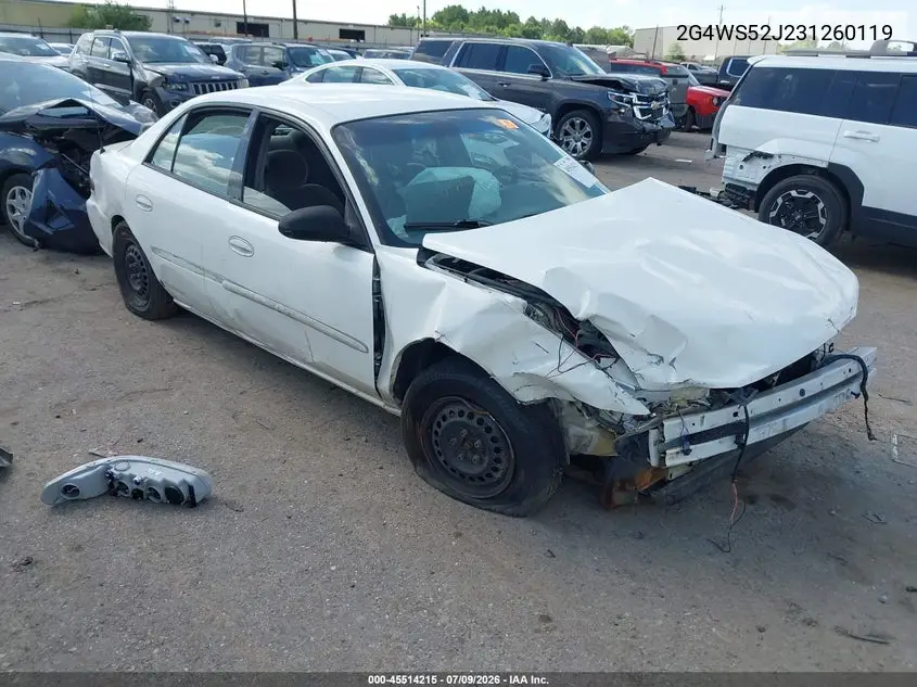 2003 Buick Century Custom VIN: 2G4WS52J231260119 Lot: 45514215