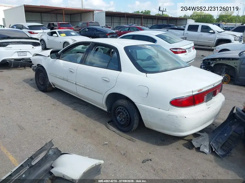 2003 Buick Century Custom VIN: 2G4WS52J231260119 Lot: 45514215