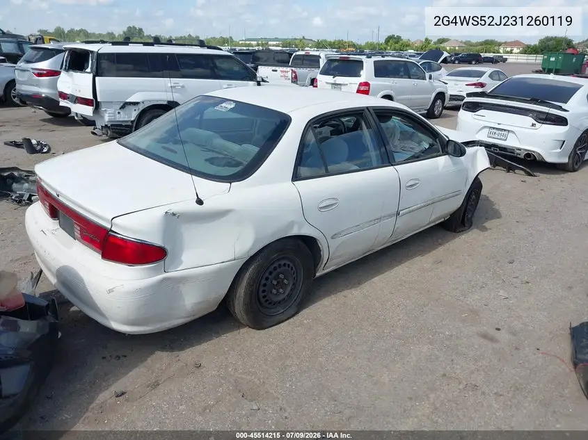 2003 Buick Century Custom VIN: 2G4WS52J231260119 Lot: 45514215