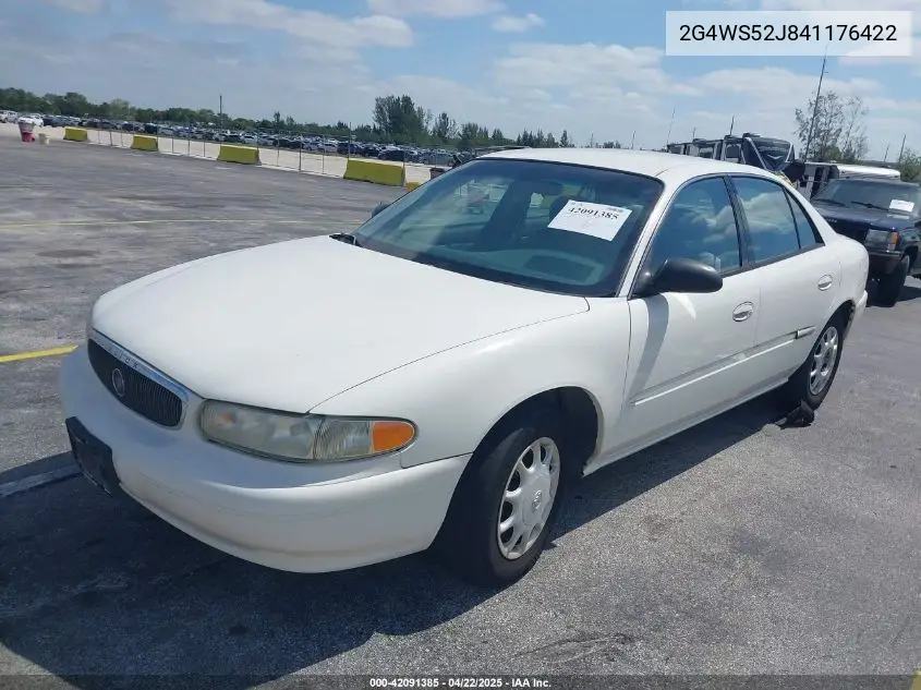 2004 Buick Century VIN: 2G4WS52J841176422 Lot: 42091385