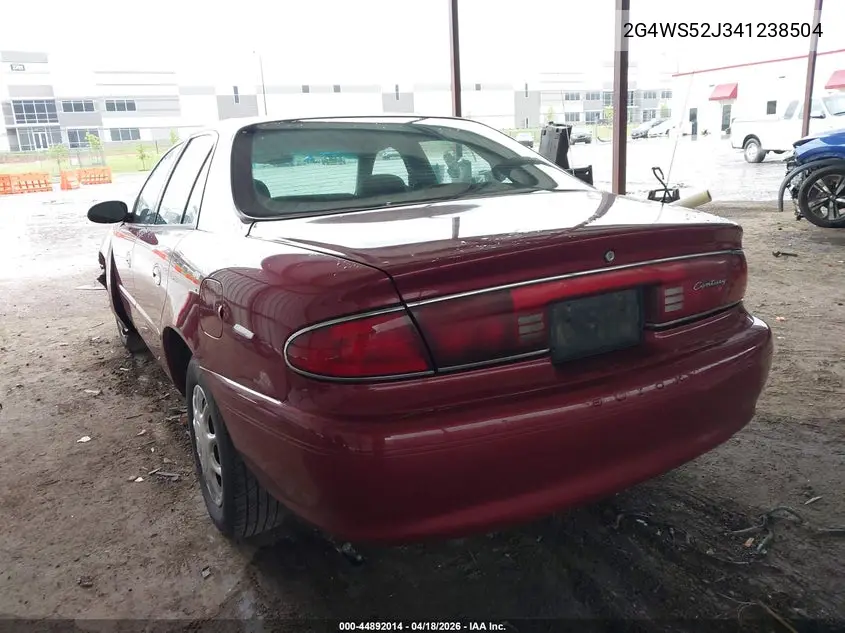 2004 Buick Century VIN: 2G4WS52J341238504 Lot: 44892014