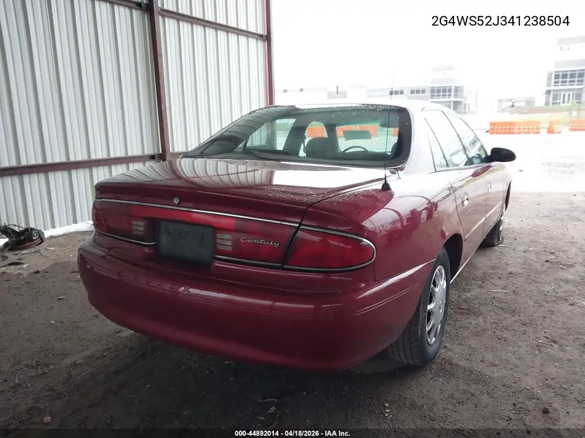 2004 Buick Century VIN: 2G4WS52J341238504 Lot: 44892014