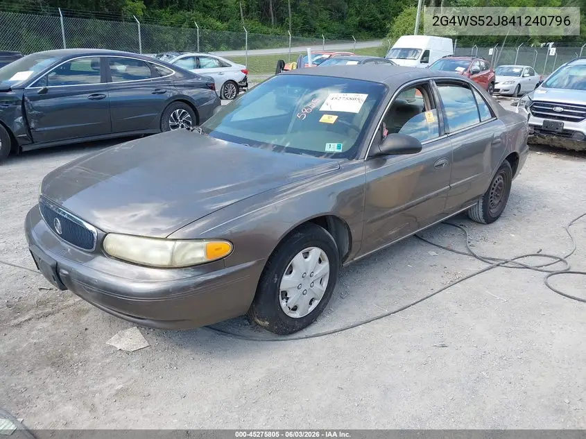 2004 Buick Century VIN: 2G4WS52J841240796 Lot: 45275805