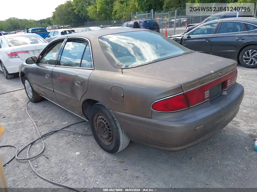 2004 Buick Century VIN: 2G4WS52J841240796 Lot: 45275805