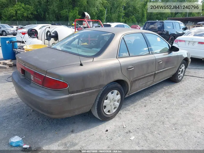 2004 Buick Century VIN: 2G4WS52J841240796 Lot: 45275805