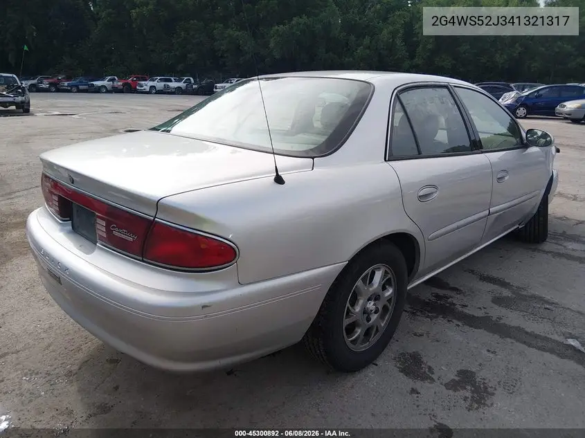 2004 Buick Century VIN: 2G4WS52J341321317 Lot: 45300892