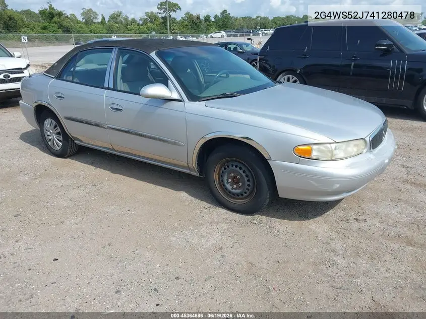 2004 Buick Century VIN: 2G4WS52J741280478 Lot: 45364686