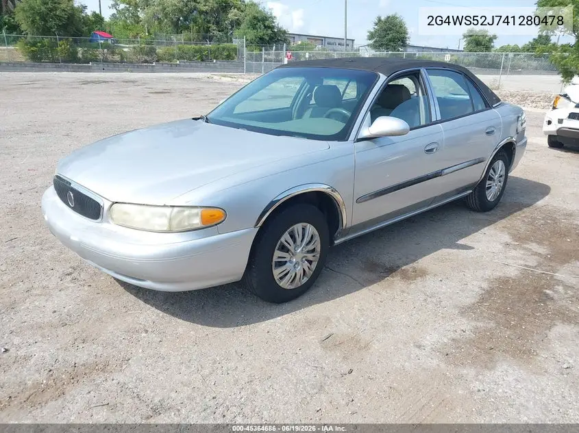 2004 Buick Century VIN: 2G4WS52J741280478 Lot: 45364686