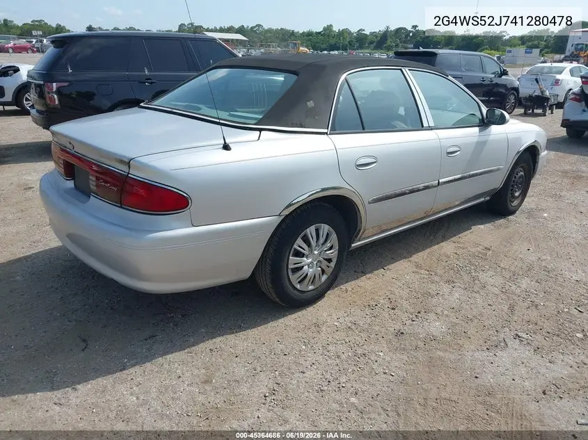 2004 Buick Century VIN: 2G4WS52J741280478 Lot: 45364686