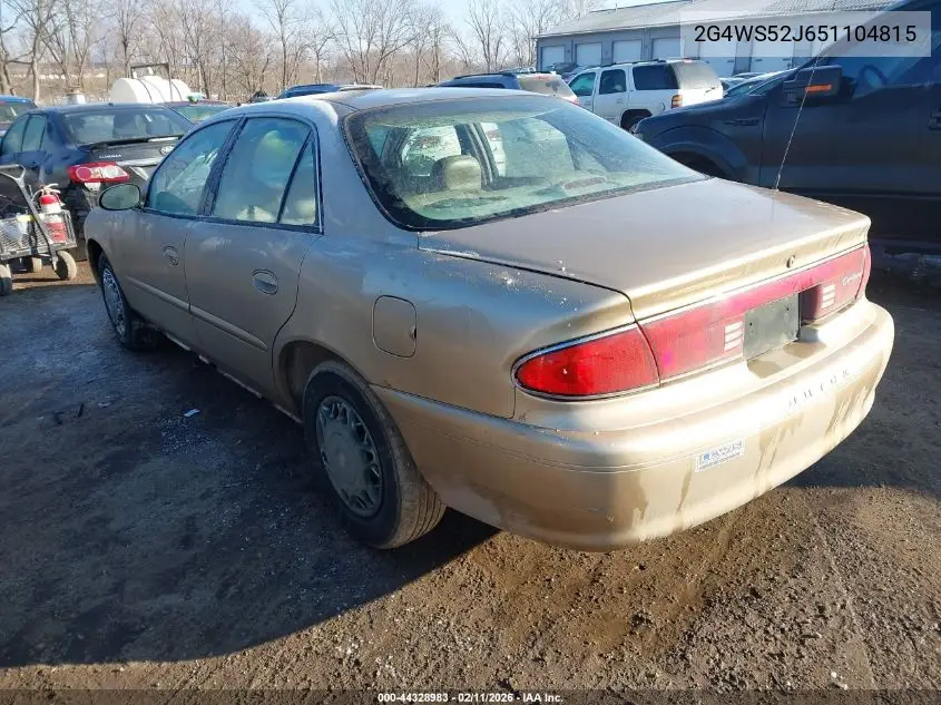 2005 Buick Century VIN: 2G4WS52J651104815 Lot: 44328983