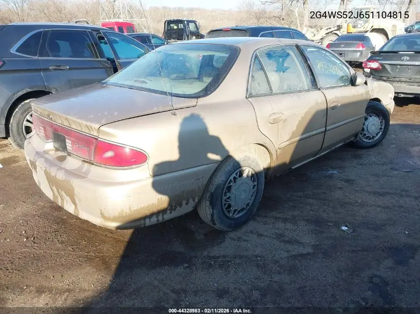 2005 Buick Century VIN: 2G4WS52J651104815 Lot: 44328983