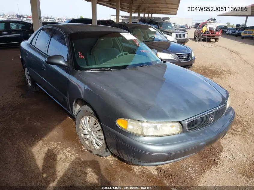 2005 Buick Century VIN: 2G4WS52J051136286 Lot: 44744536