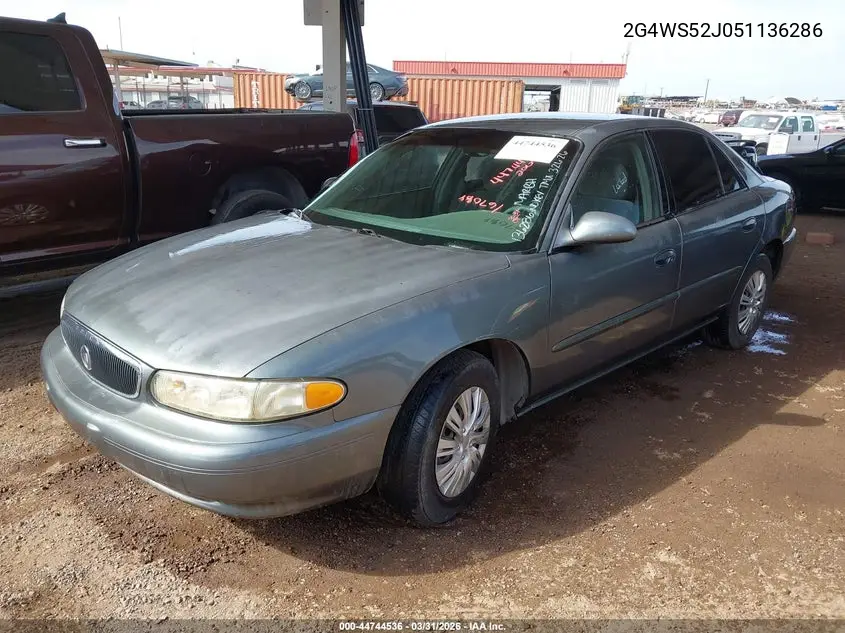 2005 Buick Century VIN: 2G4WS52J051136286 Lot: 44744536