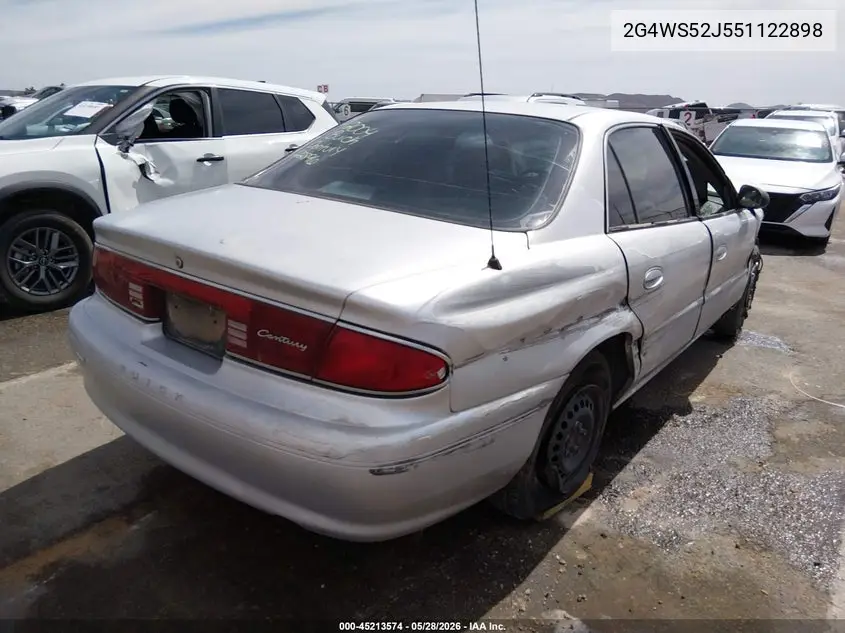 2005 Buick Century VIN: 2G4WS52J551122898 Lot: 45213574