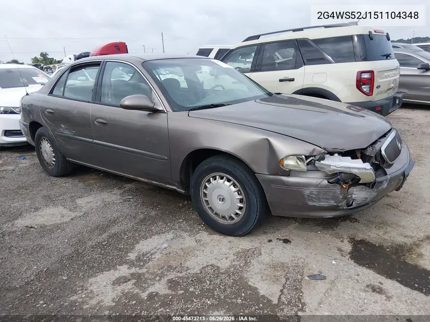 2005 Buick Century VIN: 2G4WS52J151104348 Lot: 45473713