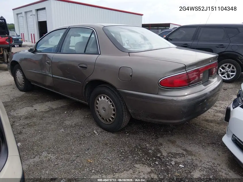 2005 Buick Century VIN: 2G4WS52J151104348 Lot: 45473713