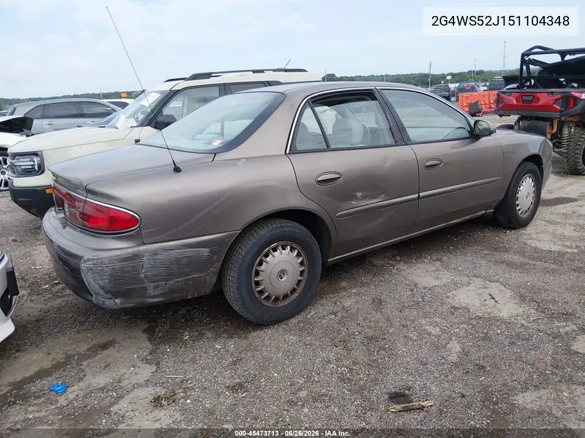 2005 Buick Century VIN: 2G4WS52J151104348 Lot: 45473713