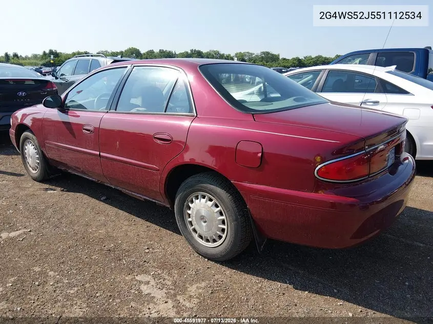 2005 Buick Century VIN: 2G4WS52J551112534 Lot: 45591977