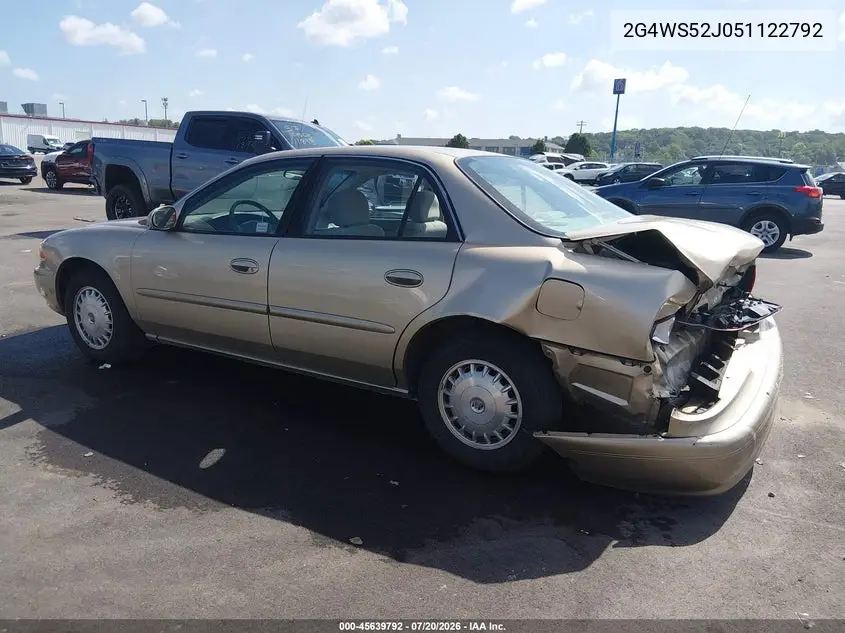 2005 Buick Century VIN: 2G4WS52J051122792 Lot: 45639792