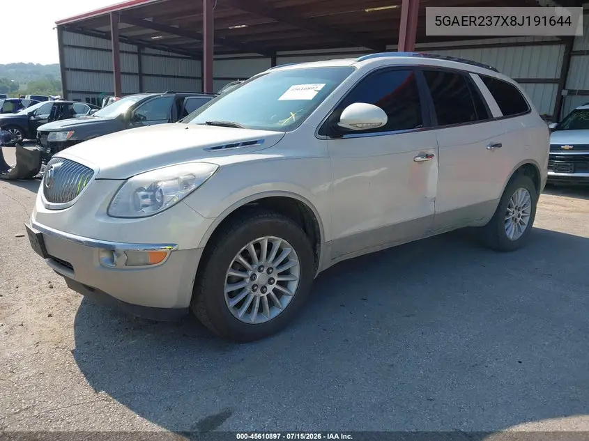 2008 Buick Enclave Cxl VIN: 5GAER237X8J191644 Lot: 45610897