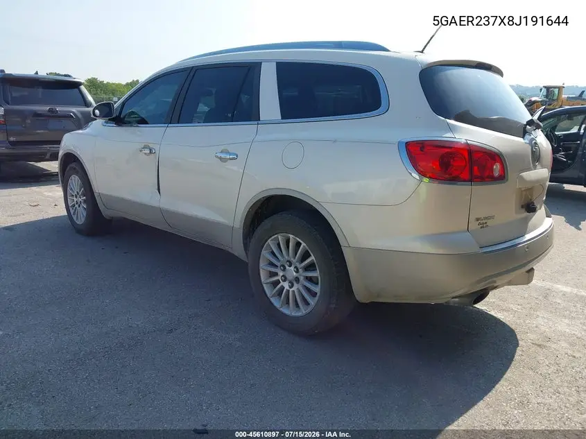 2008 Buick Enclave Cxl VIN: 5GAER237X8J191644 Lot: 45610897