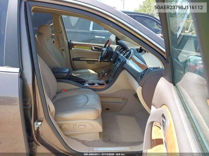2008 Buick Enclave Cxl VIN: 5GAER23798J116112 Lot: 45624311
