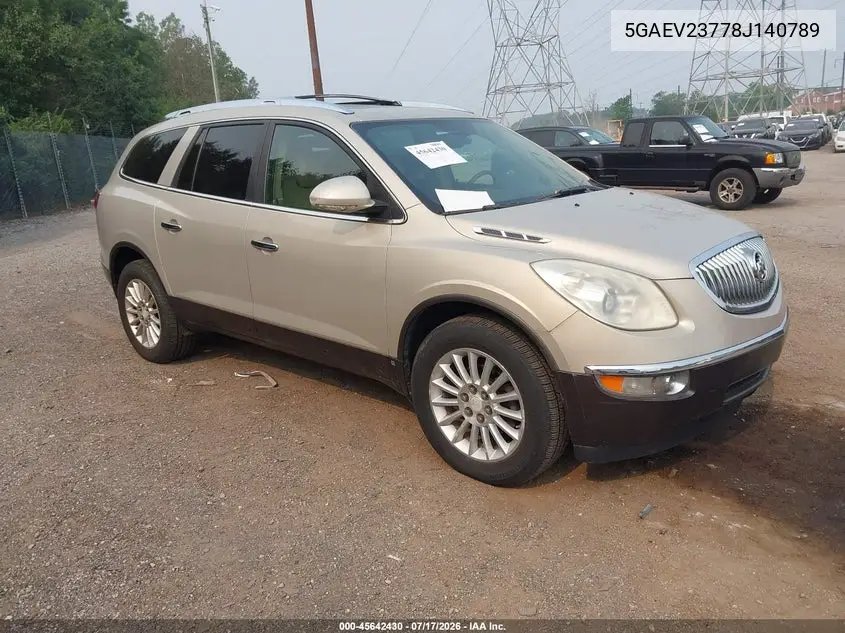 2008 Buick Enclave Cxl VIN: 5GAEV23778J140789 Lot: 45642430